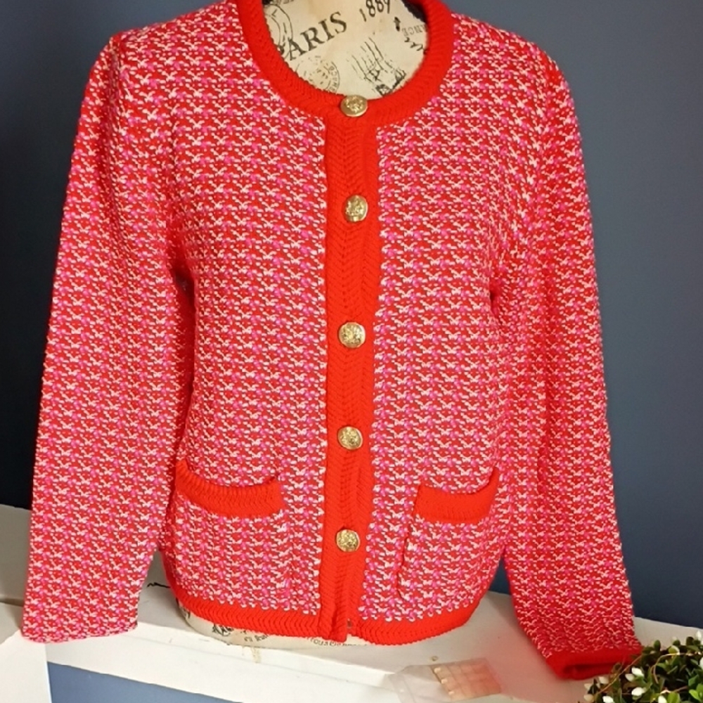 Macy's  Spring 100 %Cotton  Tweed Pattern Women's Cardigan Jacket  On 34th Brand